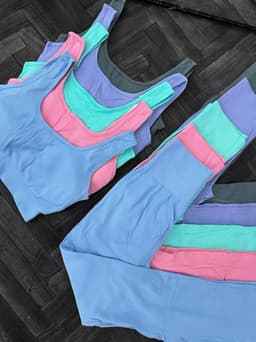 Conjunto de top y calza oxford con push up - imagen