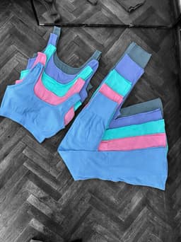 Conjunto de top y calza oxford con push up - imagen