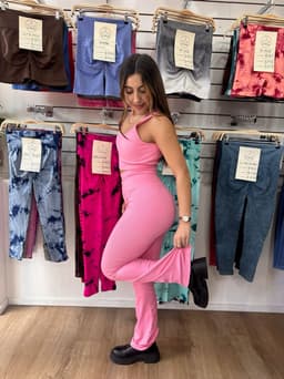 Conjunto de top y calza oxford con push up - imagen