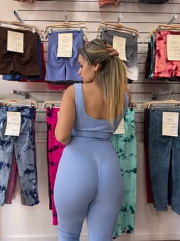 Conjunto de top y calza oxford con push up - imagen