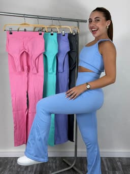 Conjunto de top y calza oxford con push up - imagen