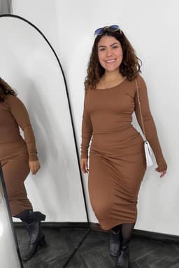 Vestido Morena en tela morley ribana - imagen