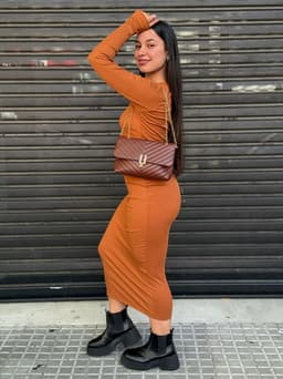 Vestido Morena en tela morley ribana - imagen