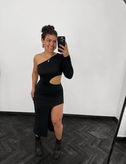 Vestido Lena en tela brush - imagen
