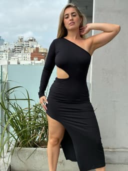 Vestido Lena en tela brush - imagen
