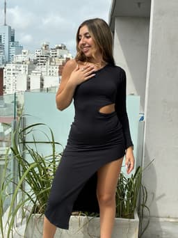 Vestido Lena en tela brush - imagen