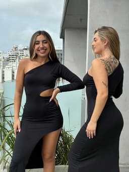 Vestido Lena en tela brush - imagen