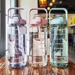 Botella motivacional con horario y sorbito 2 litros - imagen