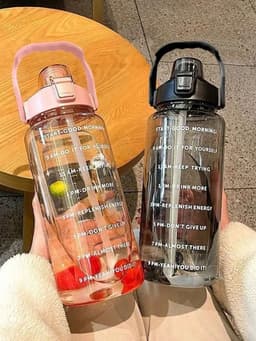 Botella motivacional con horario y sorbito 2 litros - imagen