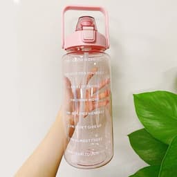 Botella motivacional con horario y sorbito 2 litros - imagen