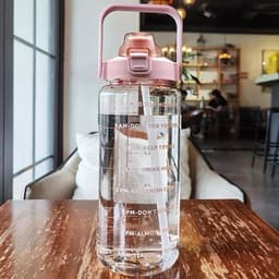 Botella motivacional con horario y sorbito 2 litros - imagen
