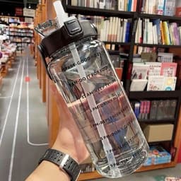 Botella motivacional con horario y sorbito 2 litros - imagen