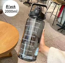 Botella motivacional con horario y sorbito 2 litros - imagen