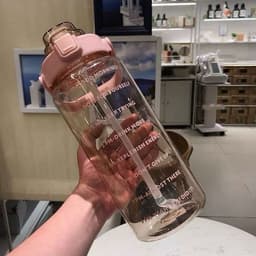 Botella motivacional con horario y sorbito 2 litros - imagen