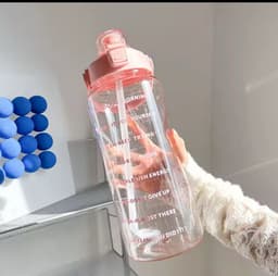 Botella motivacional con horario y sorbito 2 litros - imagen