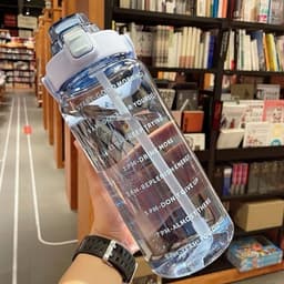 Botella motivacional con horario y sorbito 2 litros - imagen