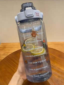 Botella motivacional con horario y sorbito 2 litros - imagen