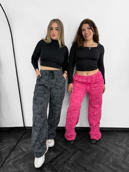 Pantalon deportivo oxford difuminado afelpado - imagen