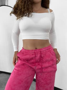 Pantalon deportivo oxford difuminado afelpado - imagen