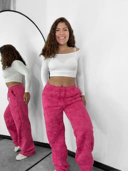 Pantalon deportivo oxford difuminado afelpado - imagen