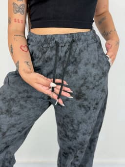 Pantalon deportivo oxford difuminado afelpado - imagen