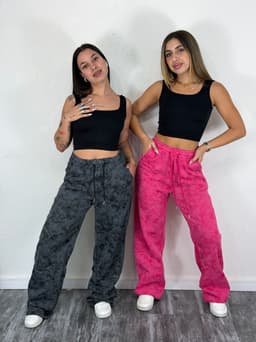 Pantalon deportivo oxford difuminado afelpado - imagen