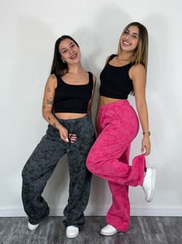 Pantalon deportivo oxford difuminado afelpado - imagen