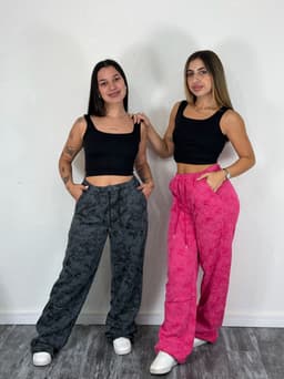 Pantalon deportivo oxford difuminado afelpado - imagen