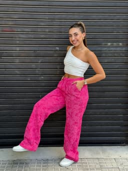 Pantalon deportivo oxford difuminado afelpado - imagen