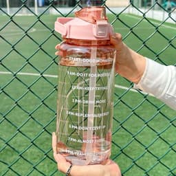 Botella motivacional con horario y sorbito 2 litros por MAYOR ($230 c/u Pack de 6 unidades) - imagen