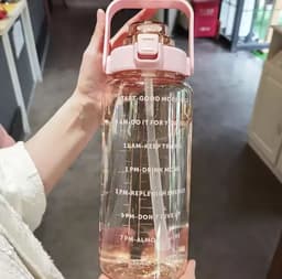 Botella motivacional con horario y sorbito 2 litros por MAYOR ($230 c/u Pack de 6 unidades)