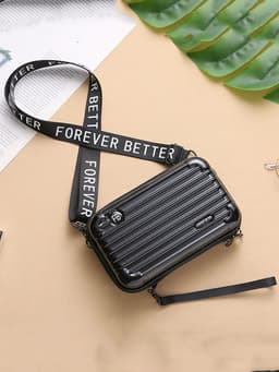 Cartera con correa estuche duro SIEMPRE JOVEN color negro - imagen