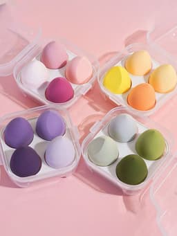 Estuche con 4 esponjas diversas para maquillaje - imagen