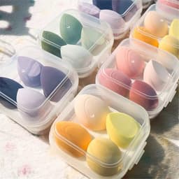 Estuche con 4 esponjas diversas para maquillaje - imagen