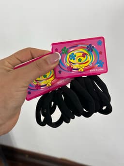 Set de colitas para cabello color negro - imagen