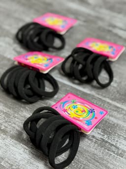 Set de colitas para cabello color negro - imagen