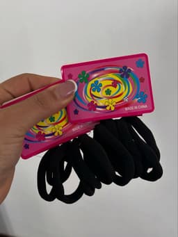 Set de colitas para cabello color negro por  MAYOR ($10 c/u Pack de 12 unidades)