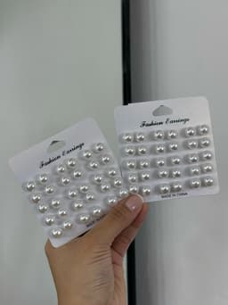 Paquete con 15 pares de perlas en tendencia - imagen