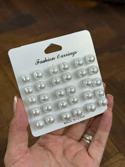 Paquete con 15 pares de perlas en tendencia - imagen