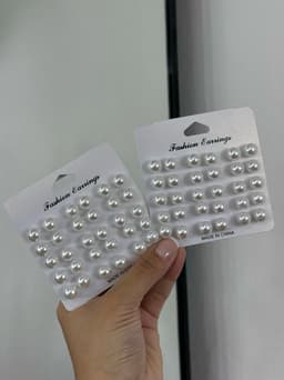 Paquete con 15 pares de perlas en tendencia - imagen