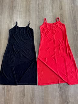 Vestido morley largo con tajo - imagen