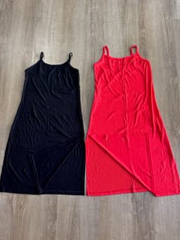 Vestido morley largo con tajo - imagen