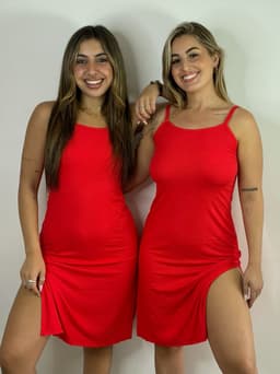 Vestido morley largo con tajo - imagen