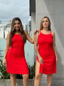 Vestido morley largo con tajo - imagen