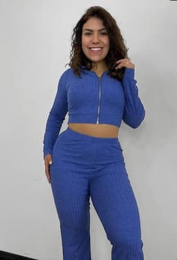 Conjunto de Palazo y Campera con cierre - imagen
