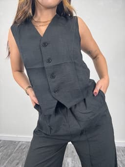 Conjunto sastrero de Chaleco y Palazo - imagen