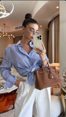 Camisa sastrera con mangas largas  y lineas - imagen