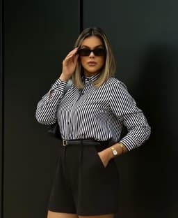 Camisa sastrera con mangas largas  y lineas - imagen