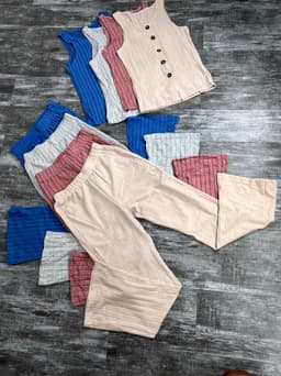 Conjunto sastrero con top con botones y palazo oxford - imagen