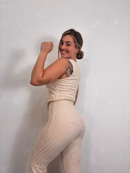 Conjunto sastrero con top con botones y palazo oxford - imagen